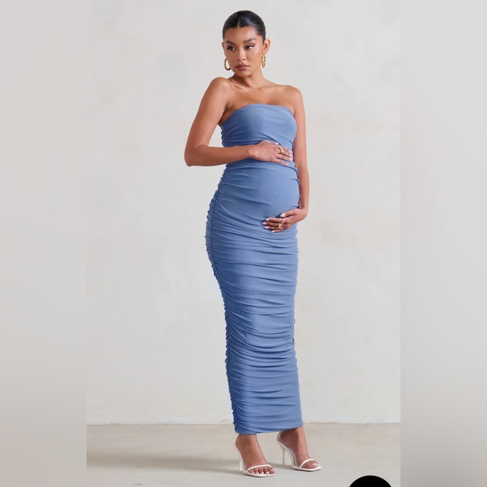 Club London Maternity Strapless Bodycon Maxi NWT